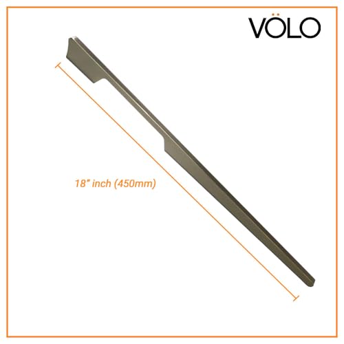 Image of VOLO Aluminium Wardrobe Handle - Elegant Pull Handle for Wardrobe Doors, Cabinet Doors, and Drawers in Kitchen, Office, and Bedroom (Pack of 2 Pieces) (SAC-40 Satin 18 Inc (450mm))