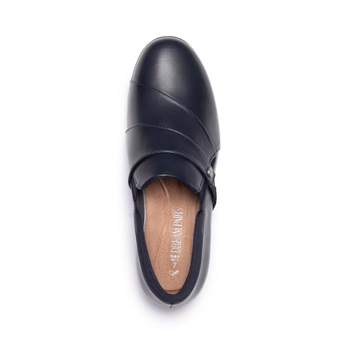 Image of DREAM PAIRS Loafer for Women Slip-on Comfortable Dressy Loafers Business Casual Work Office Loafer Shoes Faux Leather Round Toe with Arch Support
