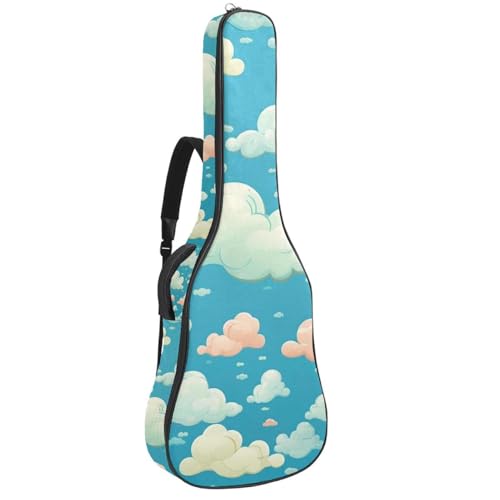 Sac pour guitare acoustique étanche 101,6 cm à motif nuages colorés avec poches
