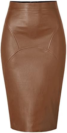 Genuine Leather Custom Made Sexy Lady Calf Length Pencil Skirt Office Lady Club Skirt #S32