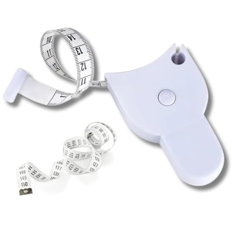 Fita Métrica Corporal BodyShape, Retrátil Automática, 150cm, Design Compacto, Branco