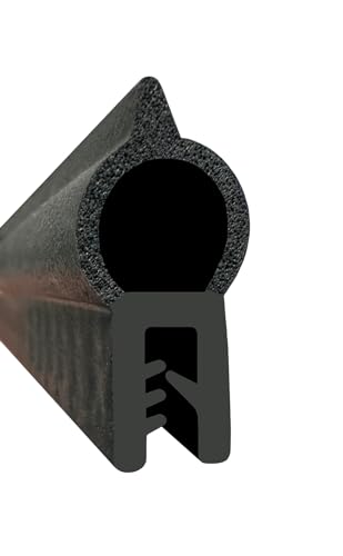 Goma estanqueidad Universal 5m para junta de maletero, sellado caravana, naval, maquinaria agrícola etc. Rango para sujeción 1-3 mm, NEGRO