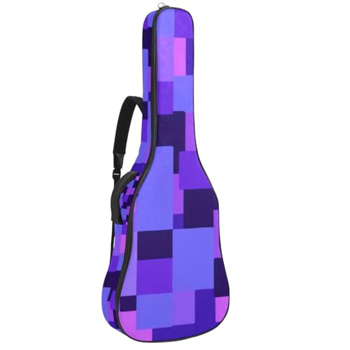 Sac pour guitare acoustique 40-42 pouces housse imperméable motif géométrique violet multicolore