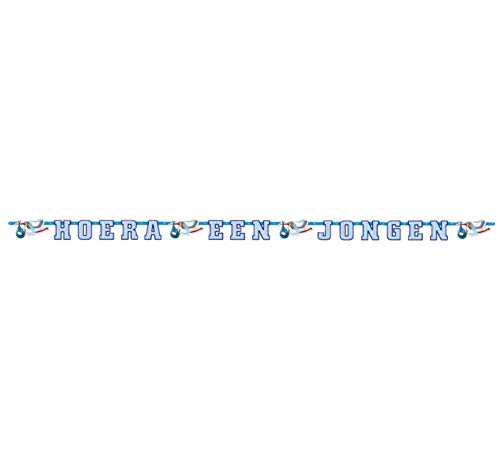 Folat Hoera Greeting chain Een Jongen * 2.7 m