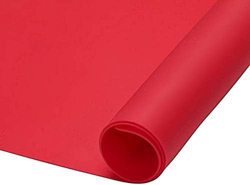 Dinner Silicone Placemat Nonstick Baking Mat Heat Resistant Nonskid Table Mat Insulation Hot Pad Extra Large Multipurpose Flexible Cuttable Table Mat 23.6" by 15.7" Red 2 Pcs