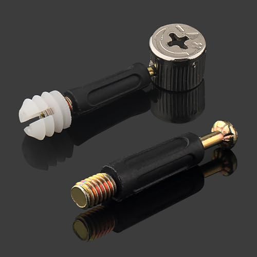 40 Sets (120 Pcs) Furniture Hardware Fixing Screws Set M15 Eccentric Cam，M6x40mm Fitting Dowels with Pre-Inserted Nuts for Wardrobe/Cabinet/Drawer/Dresser