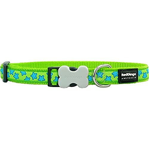 Trilus DC-ST-LG-12 Nylon Hundehalsband, Sterne, lime grün, XS Cover