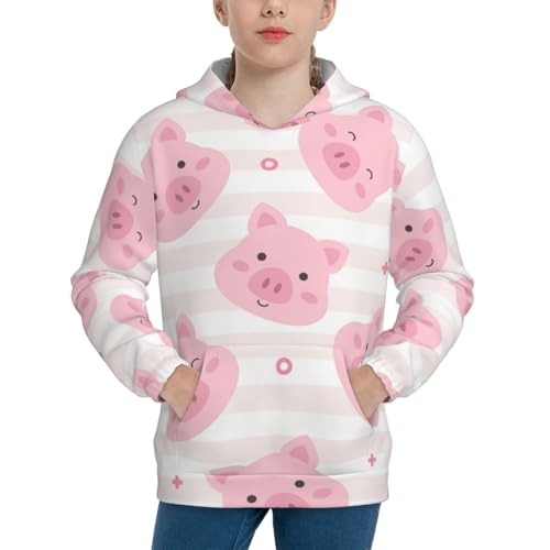 Cartoon Pig Kid Hoodies Boys Sweatshirts Girls Pullover with Pocket