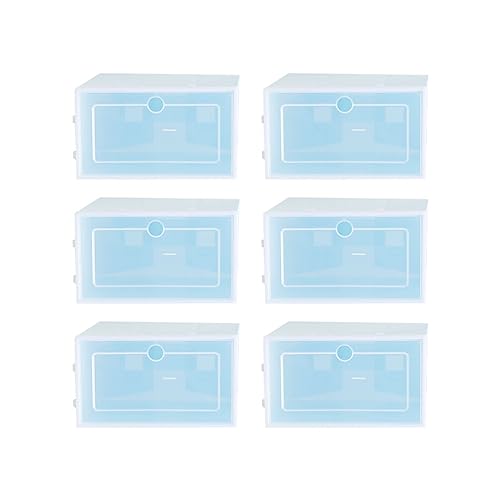 Cabilock 6pcs Stackable Transparent Shoe Storage Box Thicken Plastic Container s for Organizing Closets Entryway and under Beds Shoe Organizer for Tidy Spaces