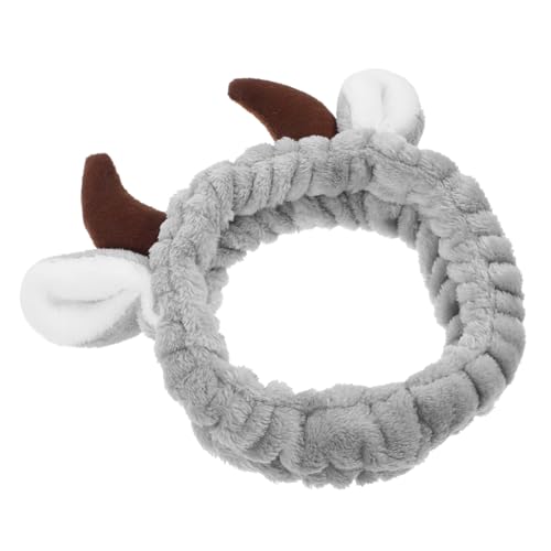 WOFASHPURET diadema de cuerno banda para el cabello para lavarse la cara diademas para mujeres bandeau diademas para mujer para lavarse la cara diademas para el cuidado de la piel tela Grey
