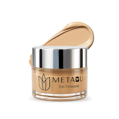 Image of Mousse Foundation, 3-in-1 Mousse Foundation - Matte Finish, Lightweight, SPF 25, Sweat-Proof, HD Effect - Enriched with Vitamin E, Jojoba Oil, Avocado & Shea Butter, Sandalwood - Shade - 02 (Almond- 15ml)