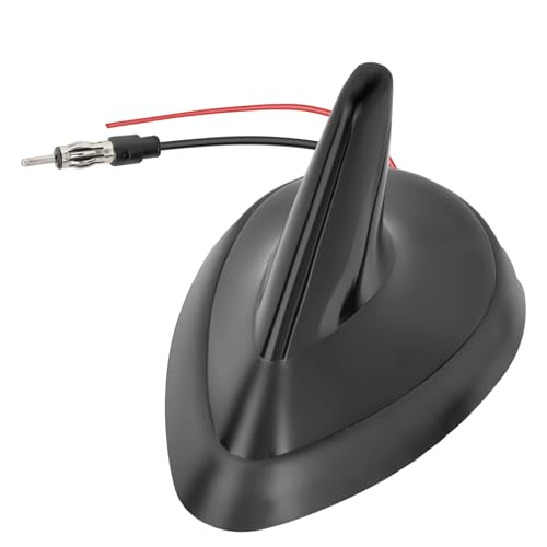 Eightwood FM/AM Dachantenne Shark Antenne Auto mit Signal Verstärker Autoradio Antennensplitter Von KFZ Haifischflosse Antenne DIN Adapter mit Verlängerungskabel 20CM