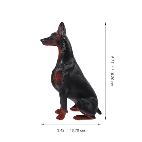 Figura realista de perro Doberman de plástico 16.2x8.7x5.3 cm miniatura 2