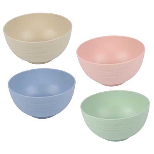 OKUMEYR 4Pcs Unbreakable Serving Bowl Lightweight Soup Cereal Rice Pasta Bowls for Home Use Dishwasher Microwave Safe Elegant Design