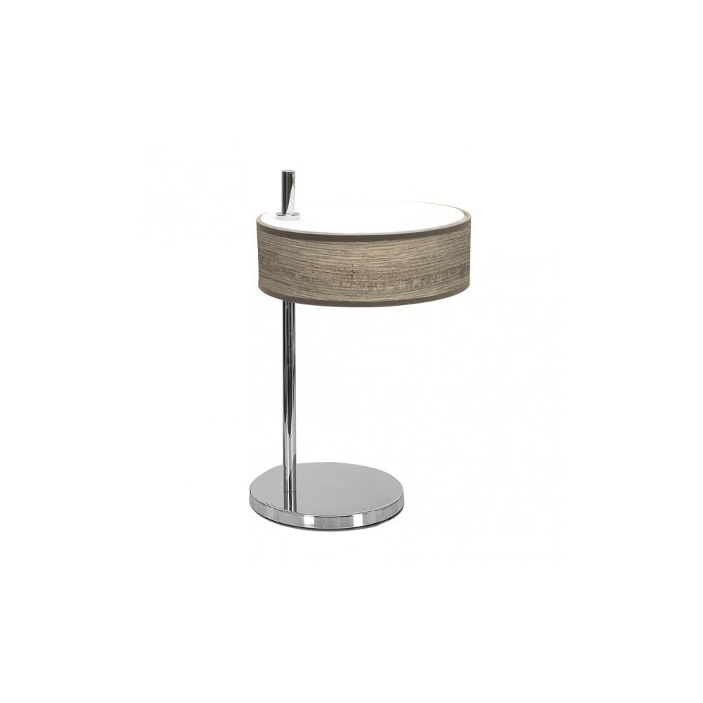 Sobremesa Haiti 1xe14 Cromo/Madera Gris 37x22x26 Cm