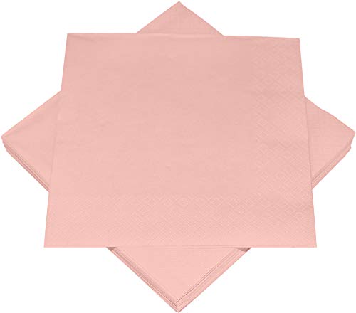 HEKU 30241-04 : Lot de 100 serviettes en papier monochromes triple épaisseur, 33 x 33 cm, rose