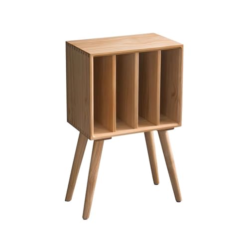Mueble de madera para vinilos que evita fundas dobladas 2