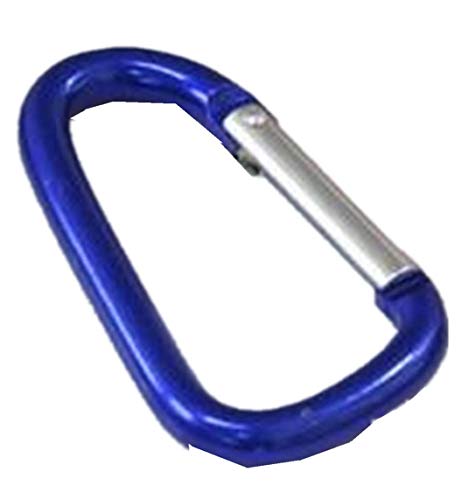 GDRAVEN Praktischer Aluminium Karabiner Schlüsselbund 12er Pack D Form Klettern Karabiner Clip für Zuhause, Outdoor, Camping, Wandern, Reisen, Blau
