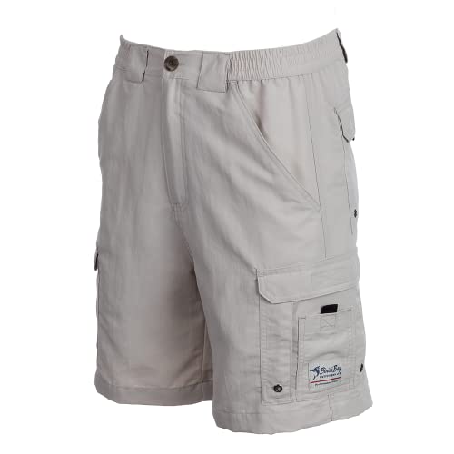 Bimini Bay Outfitters LTD Bermuda de pesca masculina Boca Grande II com BloodGuard, Cimento, 46