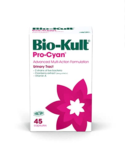 Bio-Kult Pro-Cyan Multi-Action Probiotic Bacterial Formulation Targeting Urinary Tract with Cranberry Extract and Vitamin A, Pack of 45 Capsules