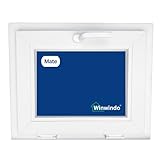Winwindo - Ventana PVC Reforzada | 500x400 | Oscilante | Cristal Climalit Mate | Blanca | No amarillea, Ruido