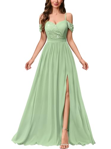 Miusol Women's Off Shoulder Elegant Sequined Split...