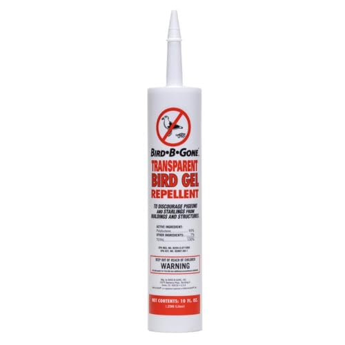 Bird B Gone - Transparent Bird Gel - Bird Repellent Gel (12 Pack), Pigeon Deterrent for Balcony, Bird Deterrents for Outside, Bird Repellent Devices Outdoor, Bird Proof Gel for Pigeons Starlings