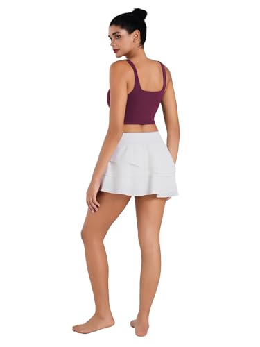 Image of Sunzel Square Neck Longline Sports Bra, Built-in Bra Crop Tank Top | Buttery Soft, Removable Pads, Light to Medium Support, Wide Straight Straps, Yoga, Pilates, Gym, Daily Wear