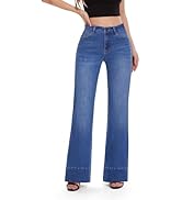 FLYING BANANA Women's Flare High Waisted Bell Bottom Wide Leg Baggy Stretch Denim Jeans
