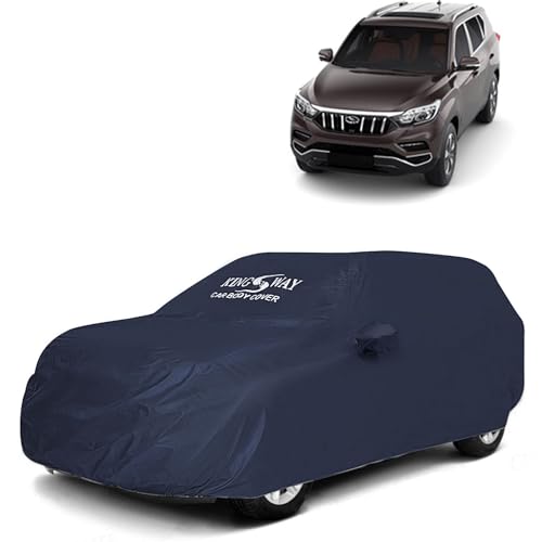 Image of KINGSWAY Accessories Mirror Pockets Waterproof Car Cover Only Compatible with Mahindra Alturas G4 (Year 2018 Onwards - All Model) | Scratch and UV Protection All Weather Car Body Cover | Grey