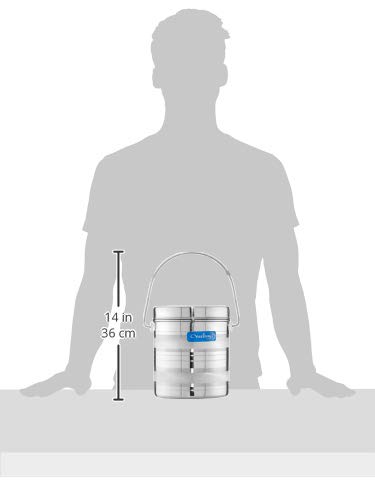 Image of Neelam Stainless Steel 17, 22 Gauge Diamond Milk Pot, 6100 ml, Stainless Steel Storage Can Useable As Steel Dabba, Milk, ghee, Oil Storage, Etc. Heavy Jointless Body, Induction Compatible, Silver