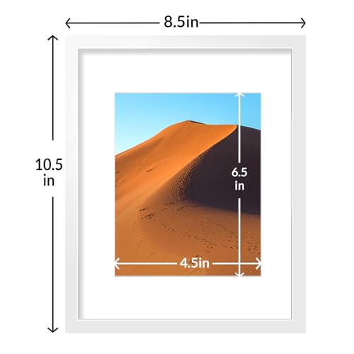 Image of LaVie Home 8x10 Picture Frame White Set of 10, Display 5x7 with Mat or 8 x 10 Without Mat Picture, Photo Frame Collage for Wall Gallery or Table Deco, Hanging or Tabletop Display