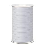 VINATO Elastico per Cucito 10mm ×50m, Nastro Elastico da Cucire, Bianco Fettuccia Elastica per Vita dei Pantaloni, Cucito Fai da Te e Artigianato Tessile