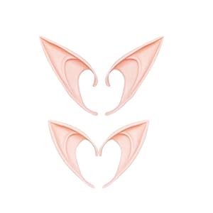 NUOBESTY Elf Oren Cosplay Zachte Puntige Oren Pixie Party Dress Up Kostuum Accessoires 4 stks (Natuurlijke Kleur)