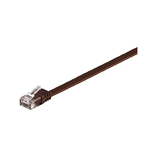 Goobay 95894 CAT 6 Flat-Patch Cable, U/UTP, Dark Brown, 2 m Length, 2m -- dunkelbraun - Image 2