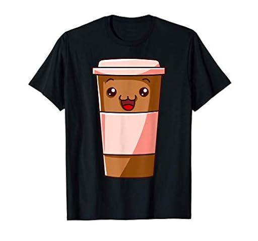 Kawaii Coffee Cup Funny Anime Caffeine Japanese Camiseta | Ya disponible en tu tienda friki favorita! En mundofriki.es!