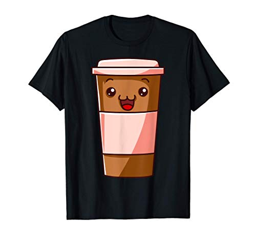 Kawaii Coffee Cup Funny Anime Caffeine Japanese Camiseta