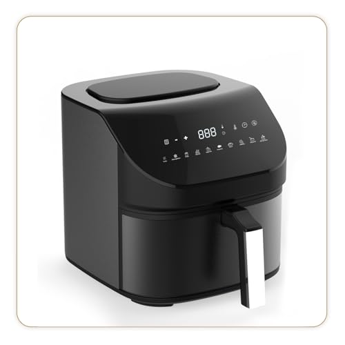 LITTLE BALANCE 8704 Crousty Light XL, Fritteuse ohne Öl, Air Fryer, 10 voreingestellte Programme, 7 Liter für 6 Personen, 1600 W, Schwarz