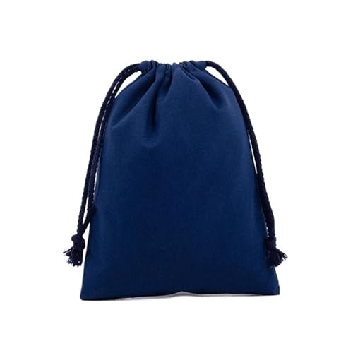 Sac en coton à cordon deep blue 25x32cm pour rangement