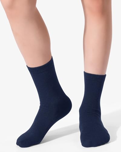 Image of Somaibo 8 Pairs Kids Socks for Boys Girls Crew Dress Athletic Socks Soft Cotton Seamless Cushioned School Sock