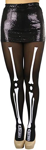 Image of ToBeInStyle Women's Scary Skeleton Leg Bones Halloween Hosiery Tights & Thigh High Stockings