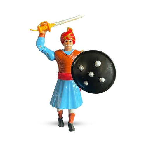 Image of Swarajyache Shiledar - The True Super Hero - 6 Inch Tall Action Figure with Accessories (Subhedar - Old, Blue)