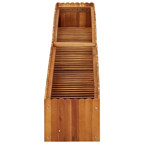 Jardinière en bois d'acacia massif 200 cm robuste pour fleurs et herbes aromatiques
