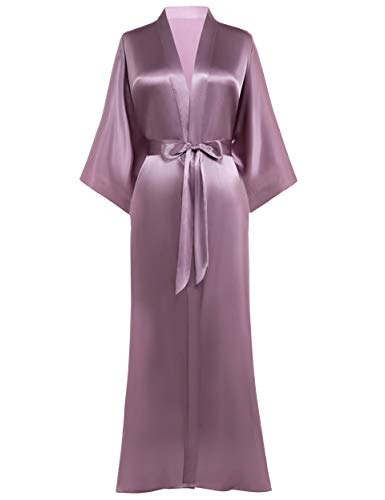 Image of PRODESIGN Satin Kimono Robe Women Long Silky Kimono Bathrobe Sleepwear Wedding Bridesmaid Robe