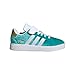 adidas Disney Grand Court 2.0 Elastic Lace & Strap Sneaker, Princess Jasmine/Pure Teal/White/Gold Metallic, 2 US Unisex Little Kid