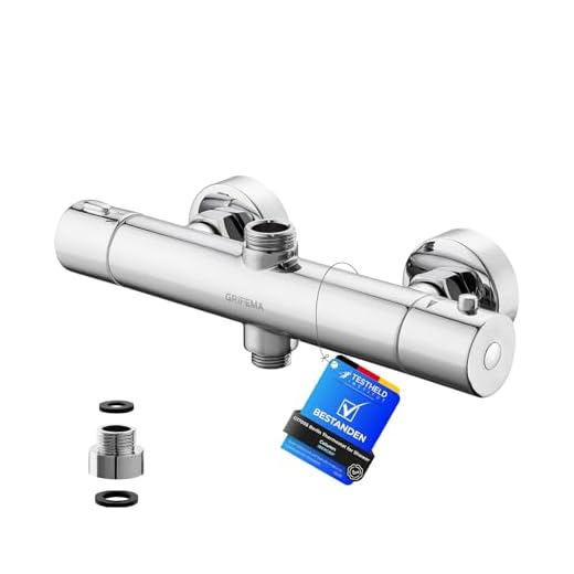 GRIFEMA Berlin - Termostato Para Columna De Ducha, Grifo De Termostática, Cromo (Exclusivo en Amazon), Plateado