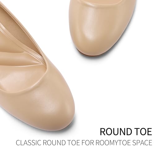 Image of mysoft Women's Wedge Pumps Low Heel Closed Toe 2in Dress Shoes