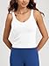 ODODOS Cloud Feeling Tank Bra for Women U Back Wirefree Sports Bra Yoga Top, Waist Length, White, XX-Large