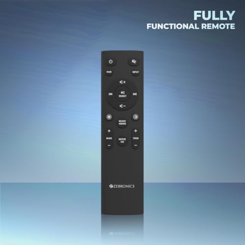 Image of ZEBRONICS Juke BAR 6100DWS PRO 340W with Multi Connectivity (BT 5.0 | HDMI (ARC) |Optical in | USB | AUX),Wireless Subwoofer,RGB LED Lights, Wall Mountable Sound Bar with Virtual 5.1 and LED Display