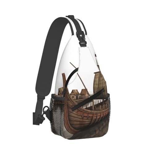 Bolso Sling para Hombre y Mujer Negro 15.3x3.5x7.5 in